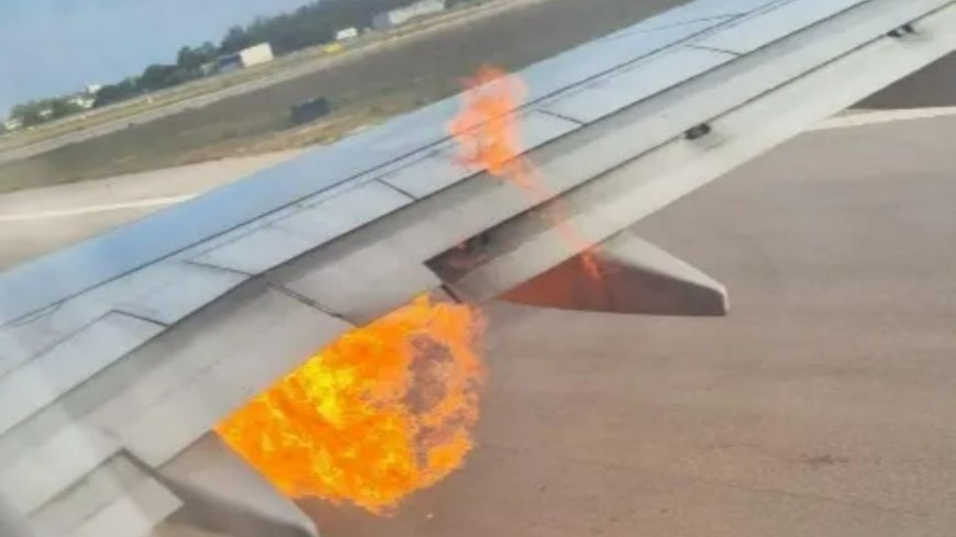 Ryanair plane abandons take-off as fire explodes beneath wing as 184 passengers evacuated down slides at airport --[Reported by Umva mag]