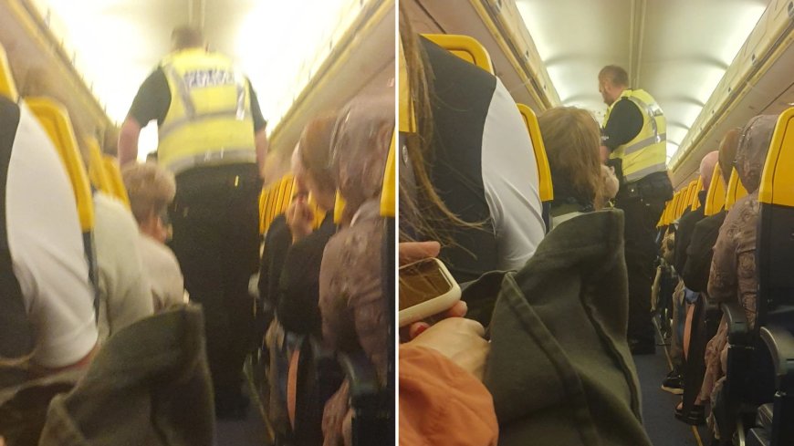 Moment pregnant mum is hauled off Ryanair plane after ‘demanding cabin crew turn off lights for her sleeping kids’ --[Reported by Umva mag]