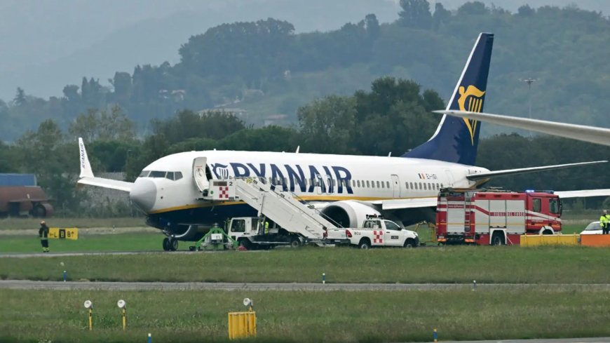 Ryanair plane’s tyres EXPLODE during landing in flight horror leaving jet stuck on runway at Milan airport --[Reported by Umva mag]