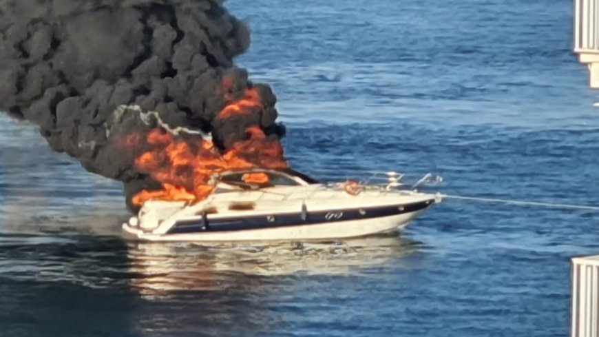 Four Brits rescued as luxury yacht EXPLODES into flames before sinking off Spain hols island Menorca --[Reported by Umva mag]