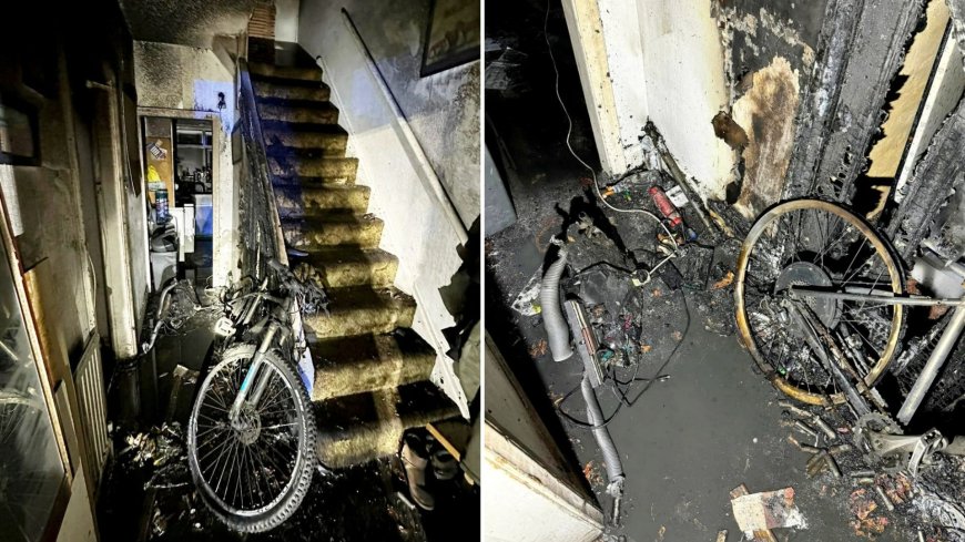 House erupts into flames after e-bike battery explodes forcing man to flee through bedroom window --[Reported by Umva mag]