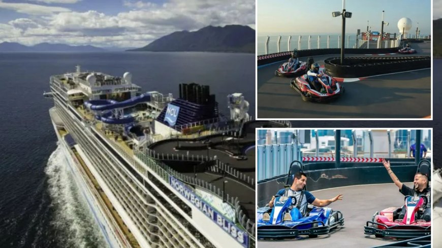 Incredible two-level floating RACE TRACK on cruise ship where adrenaline junkie kids can ‘turbo boost’ all day long --[Reported by Umva mag]