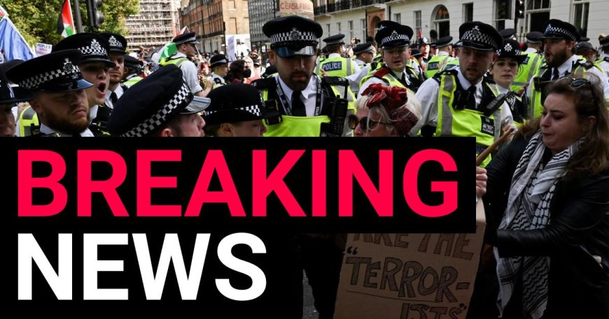 Protesters clash with police cordon after thousands march through central London --[Reported by Umva mag]