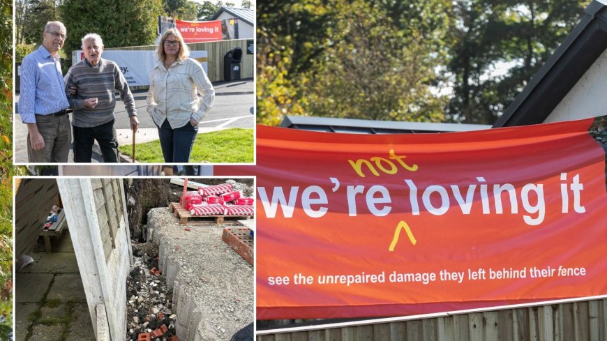 McDonald’s DESTROYED my fence and dug a ‘disgusting’ 15ft ditch right by my bedroom – I’ve put up a sign to shame them --[Reported by Umva mag]