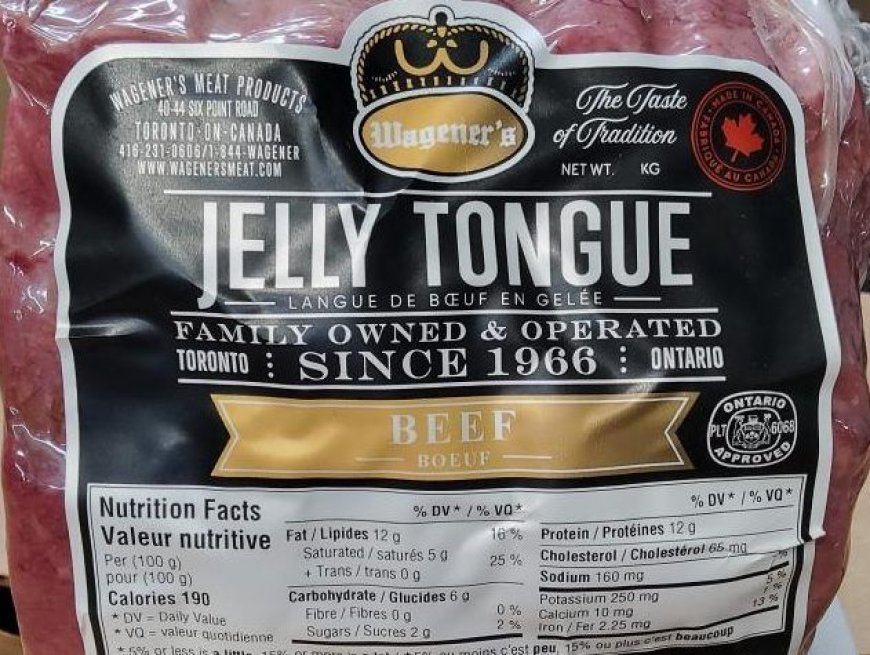 Beef jelly tongue products sold in Ontario recalled, possible Listeria contamination --[Reported by Umva mag]