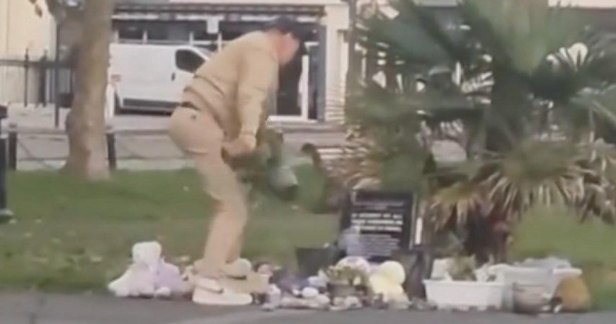 Man captured trashing October 7 memorial in Brighton --[Reported by Umva mag]