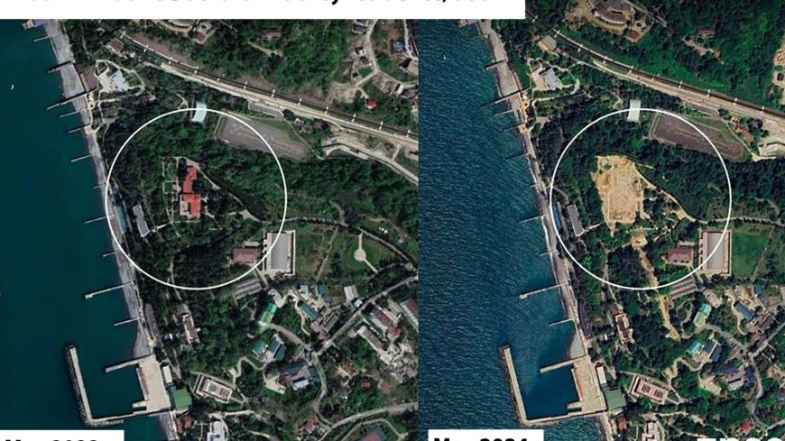 Satellite pics show paranoid Putin has mysteriously DEMOLISHED one of his beloved palace amid Ukraine drone strike fears --[Reported by Umva mag]