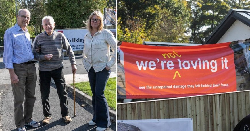 Woman puts up banner next to McDonald’s saying ‘I’m not loving it’ after row --[Reported by Umva mag]