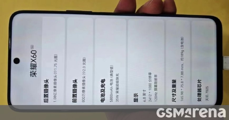 Honor X60 leaks in hands-on images, specs revealed too --[Reported by Umva mag]