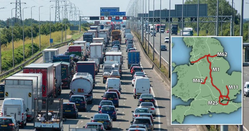 Map shows England’s worst motorway plagued by ‘roadworks, potholes and delays’ --[Reported by Umva mag]