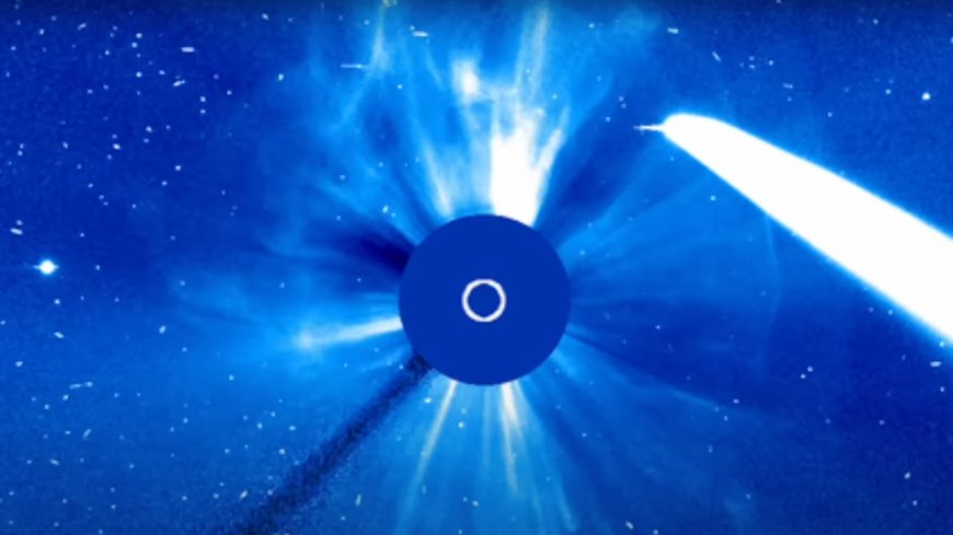 Comet Tsuchinshan-ATLAS photobombs SOHO spacecraft during powerful solar flare (video) --[Reported by Umva mag]