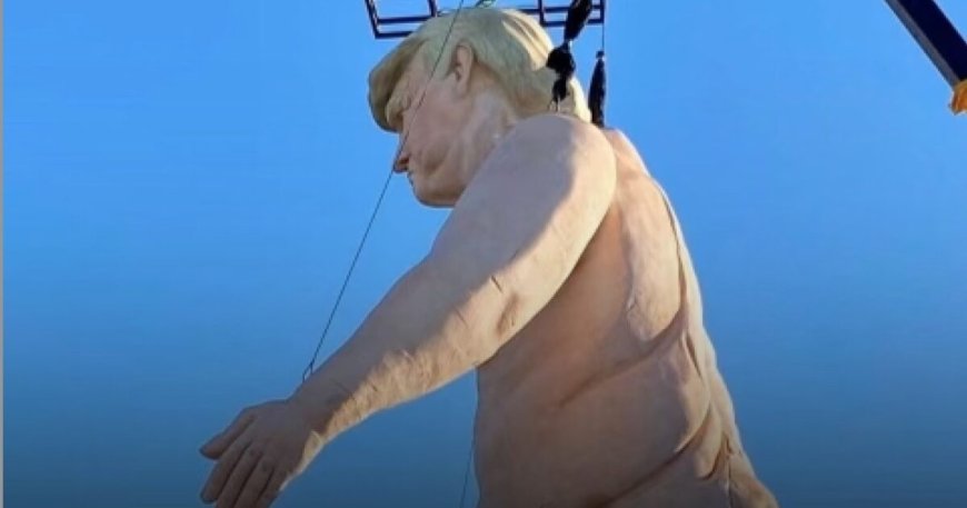 WTH? Detroit Free Press Shares Disgusting Photo of Naked Trump Sculpture In Detroit That Looks Like He’s Being Hanged—Headline Says Sculpture is “Sparking Laughter” --[Reported by Umva mag]