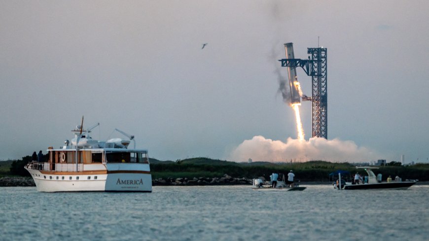 SpaceX catches giant Starship booster with 'Chopsticks' on historic Flight 5 rocket launch and landing (video) --[Reported by Umva mag]