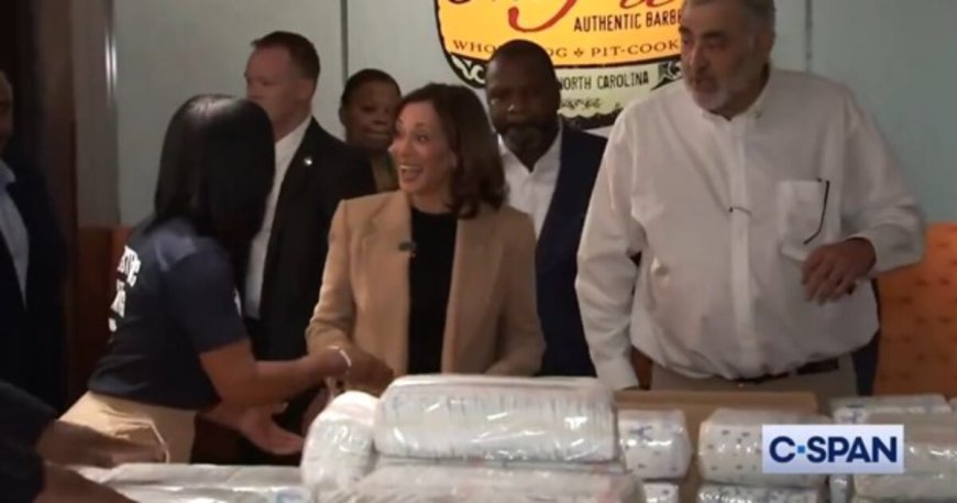 Kamala Harris Gets Put on “Diaper Detail” During Hurricane Helene Photo-Op in North Carolina and Social Media Users Have Humorous Thoughts (VIDEO) --[Reported by Umva mag]